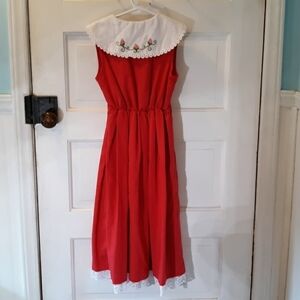 Vintage Bonnie Jean sz 8 red girls dress